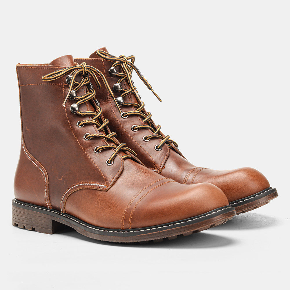 European And American Popular High-top Rubbing Ankle Boots