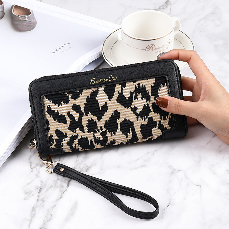 European And American Wallet Female Long Leopard Print Fashion Classic Large Capacity Zipper Multi-functional Multi-card-slot Clutch Female