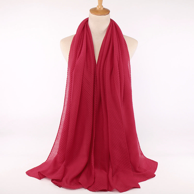Pleated cotton women's scarf