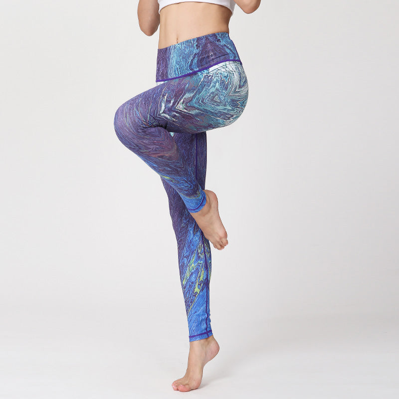 Tie-dye printed yoga pants