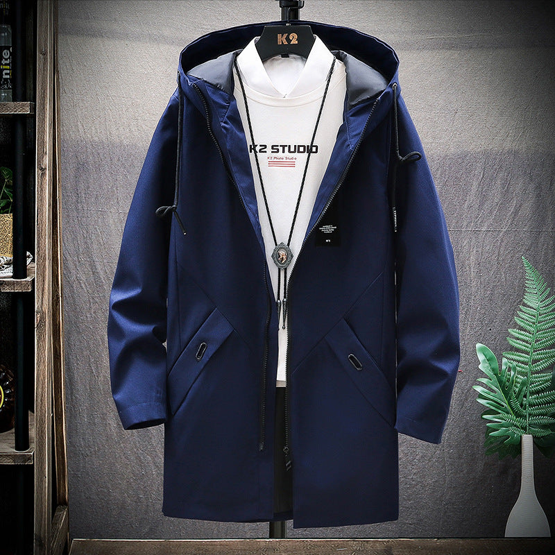Mid-length casual fashion loose hooded cardigan jacket