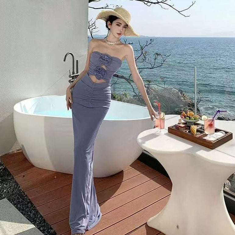 Womens Fashion Hollow-out Sexy Backless Dress