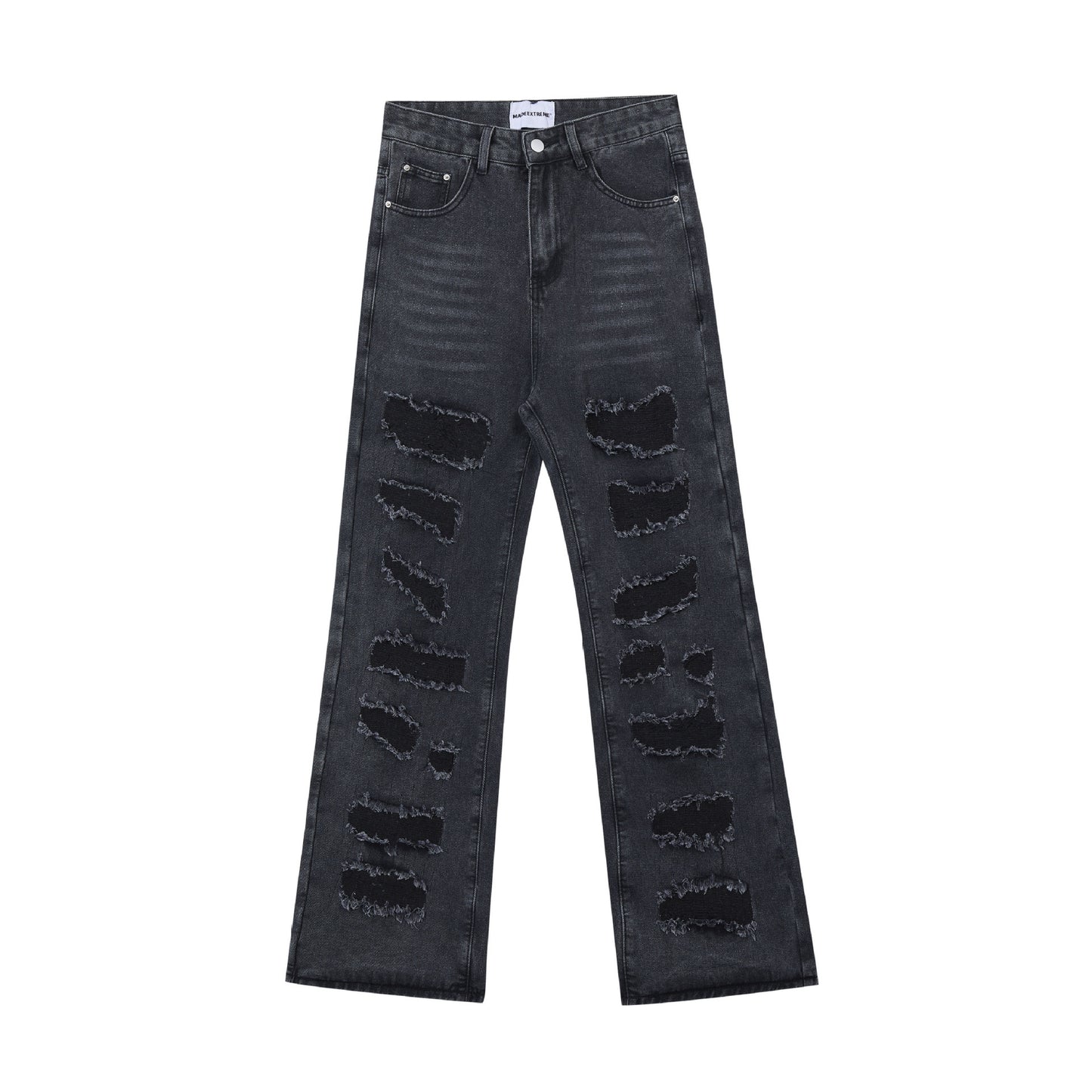 Street Mænds Tøj Vasket Slidt Kattehår Fritidsbukser Ødelagt Kvast Lige Jeans
