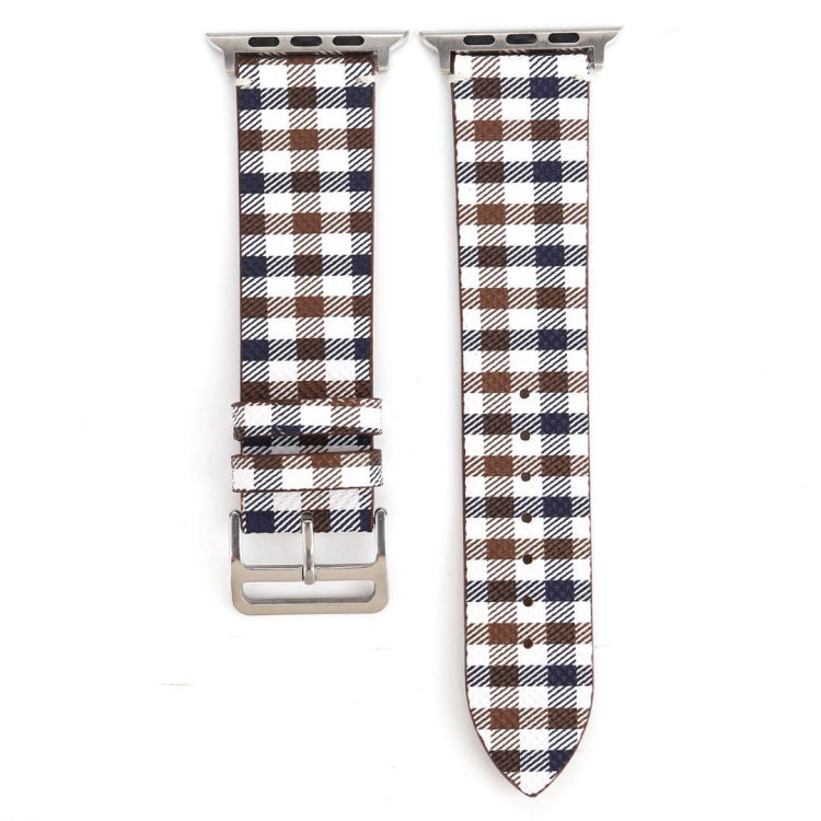 Leather Check Watch Strap