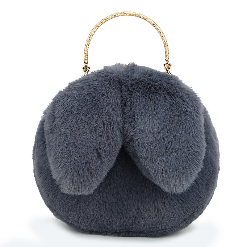 Fashion chain ear plush handbag