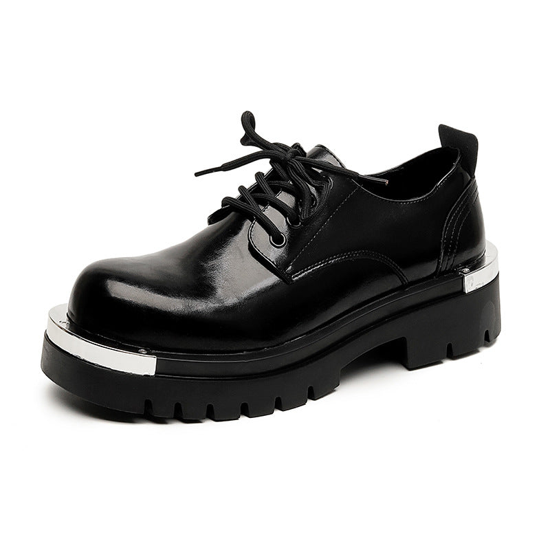 Fashionable Thick-Soled Height-Boosting Men's Leather Shoes
