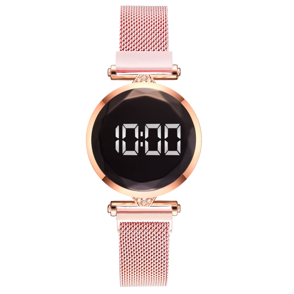 Magnetite Alloy Mesh Belt LED Sports Electronic Watch