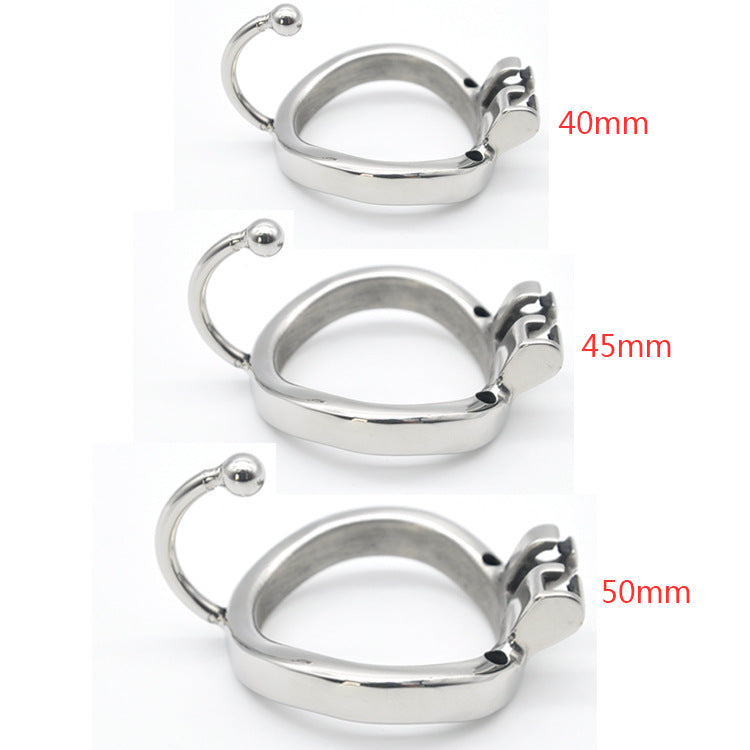 Men's short stainless steel chastity lock