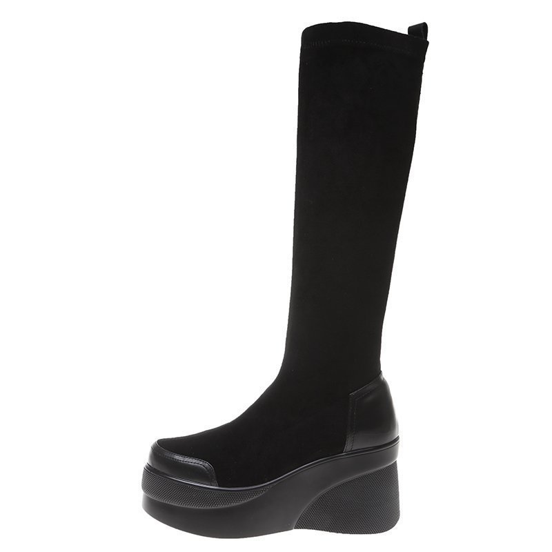 High-heeled wedge-heeled waterproof and warm cotton boots