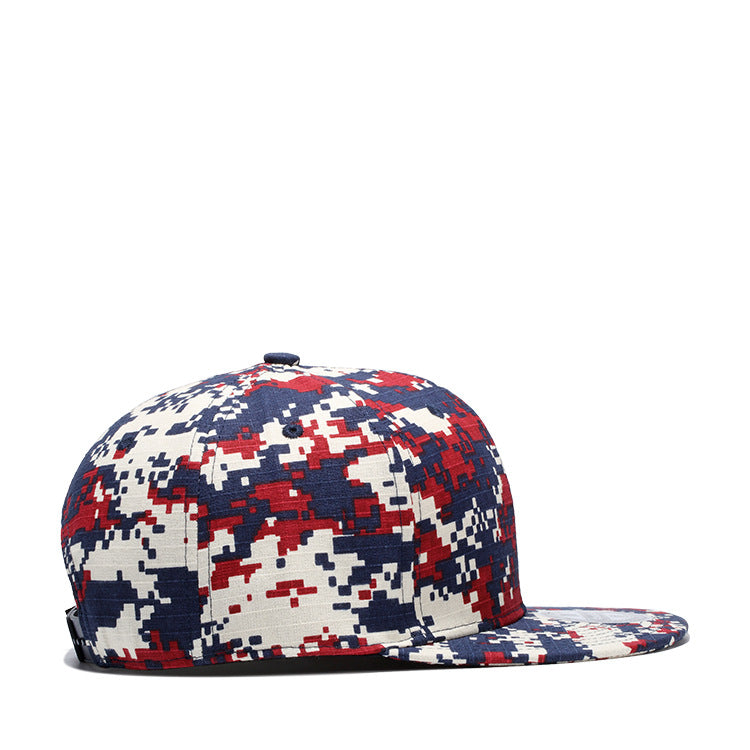 Camouflage color-block flat hat