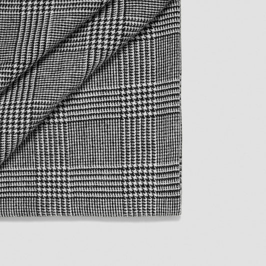 Black and white plaid cashmere scarf
