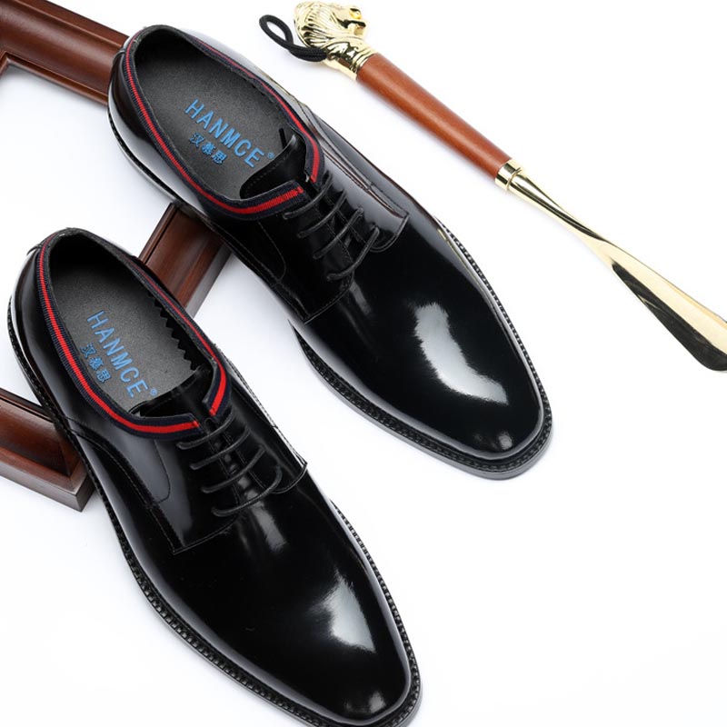 Top Layer Cowhide Business Low-Cut Lace-Up Shoes
