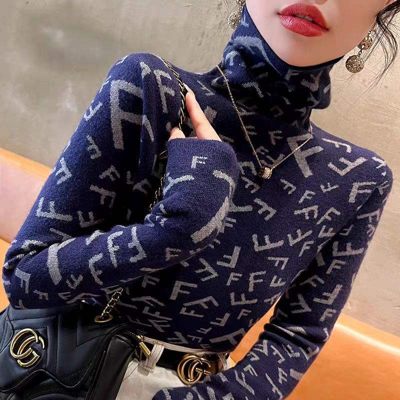 Turtleneck Sweater AutumnWinter Womens Slim-Fit Top