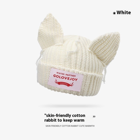 Cat Ear Warm And Simple Big Head Circumference Hat