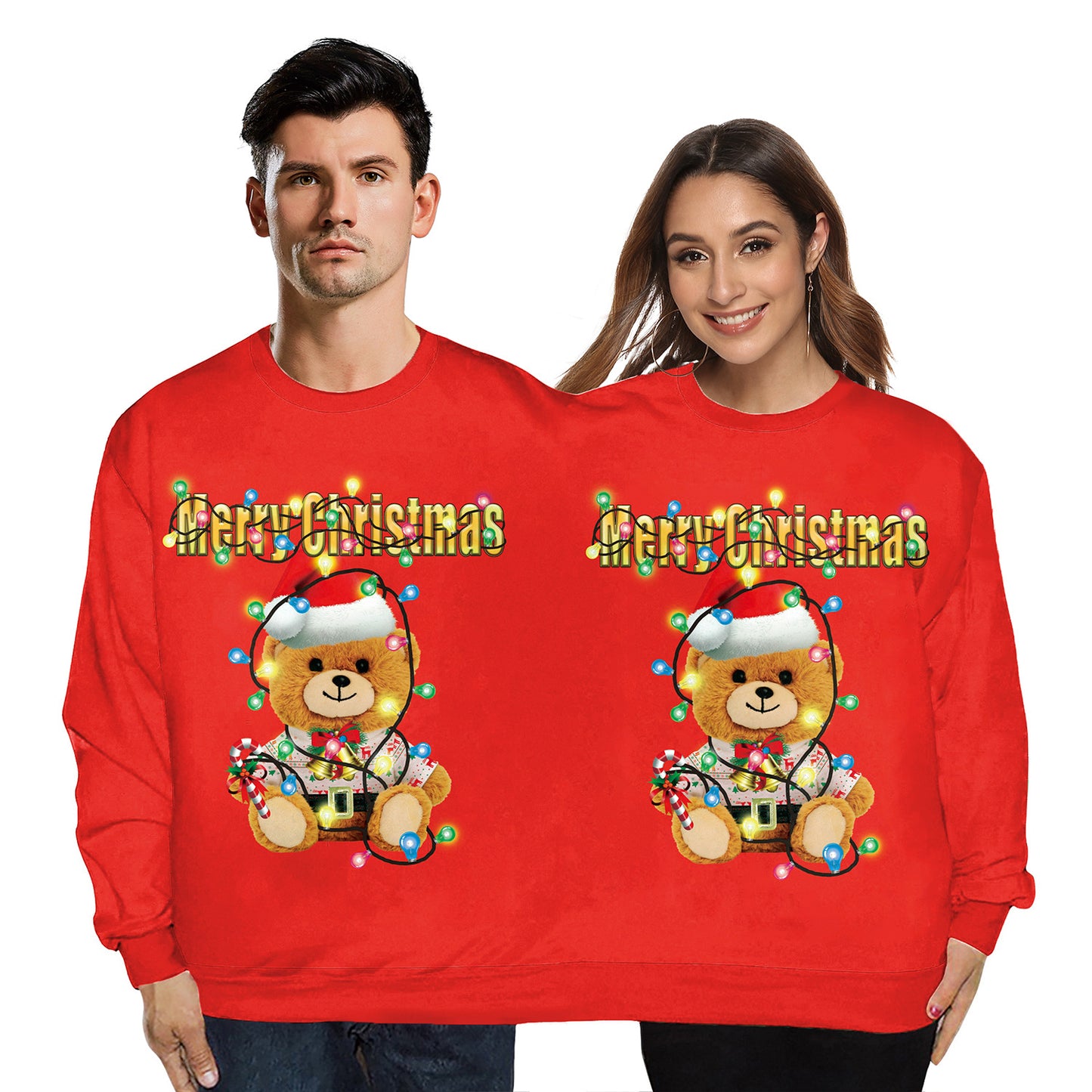 Cartoon Digital Print Loose Round Neck Pullover Sweater