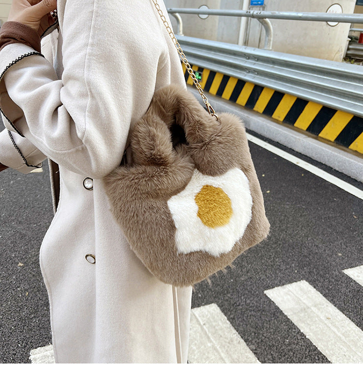 Women's Fashion Simple Omelette Flower Messenger Bag