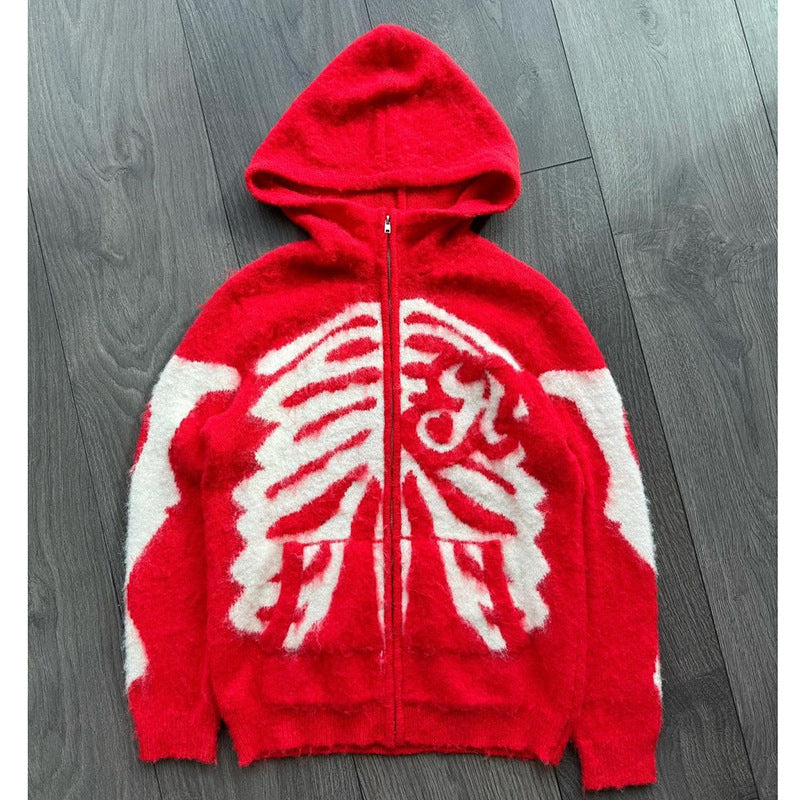 Mørk High Street Dødningehoved Brocade Sweaterfrakke