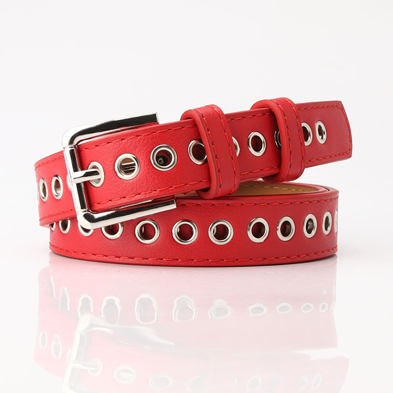 New metal whole eye belt ladies belt