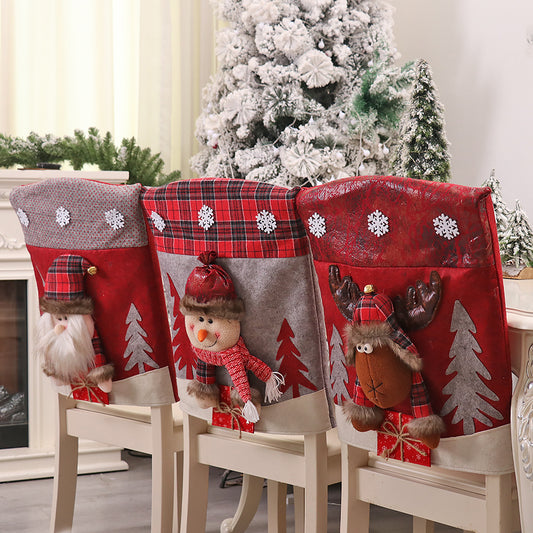 Decoration Three-dimensional Cartoon Chair Cover Santa Snowman