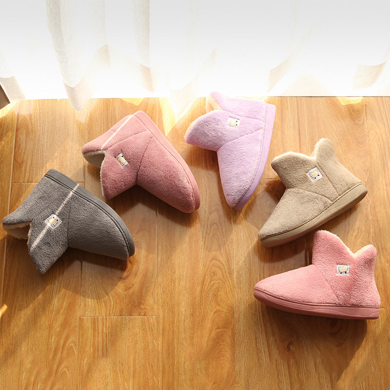 Thicken indoor warmth couple autumn and winter confinement shoes