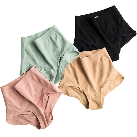 Plus Size High Elastic Belly Contracting Hip Lifting Bamboo Fiber Women's Underwear High Waist