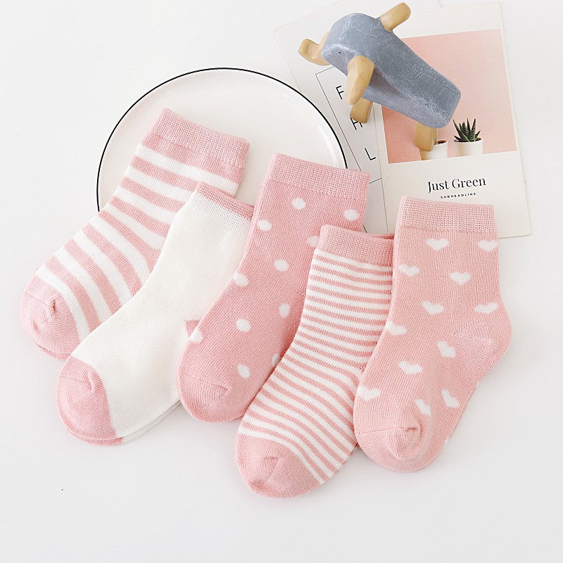 Boys And Girls Cotton Mid-tube Floor Socks