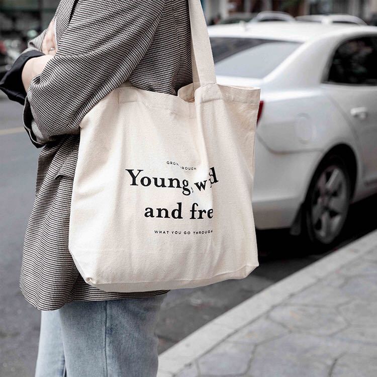 Vintage English Letter Canvas Bag