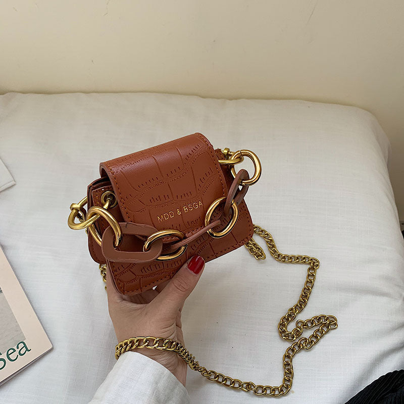 Stone chain small square bag