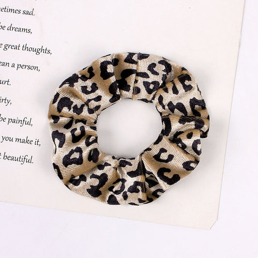 Leopard Flannel Large Intestine Hair Tie