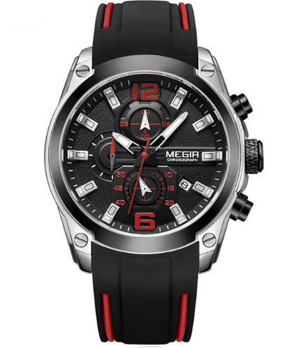 Multifunctional timekeeping sports men's silicone with quartz men's watch