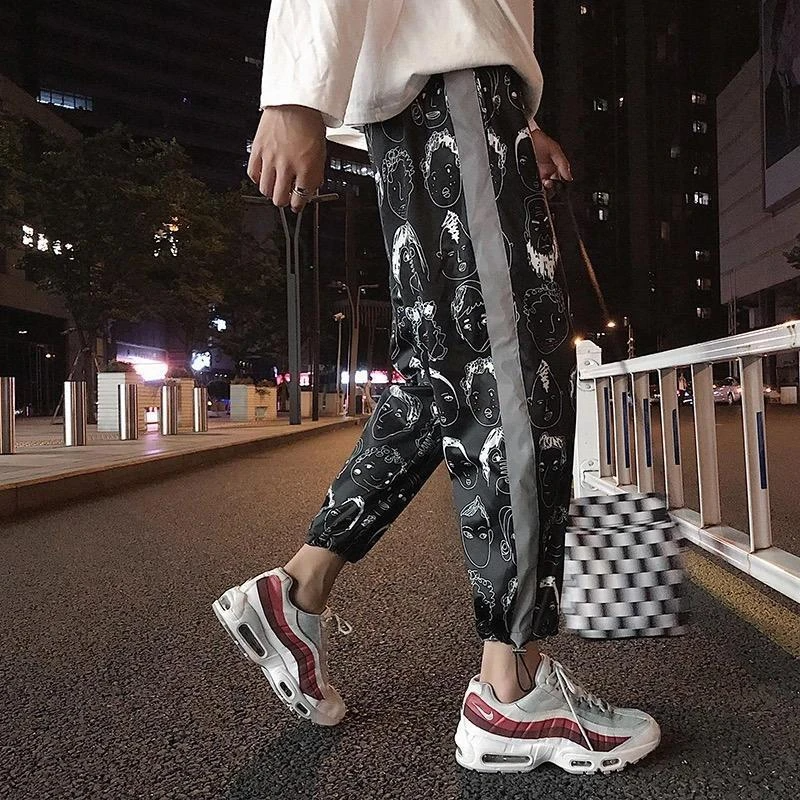 Luminous stripe trousers