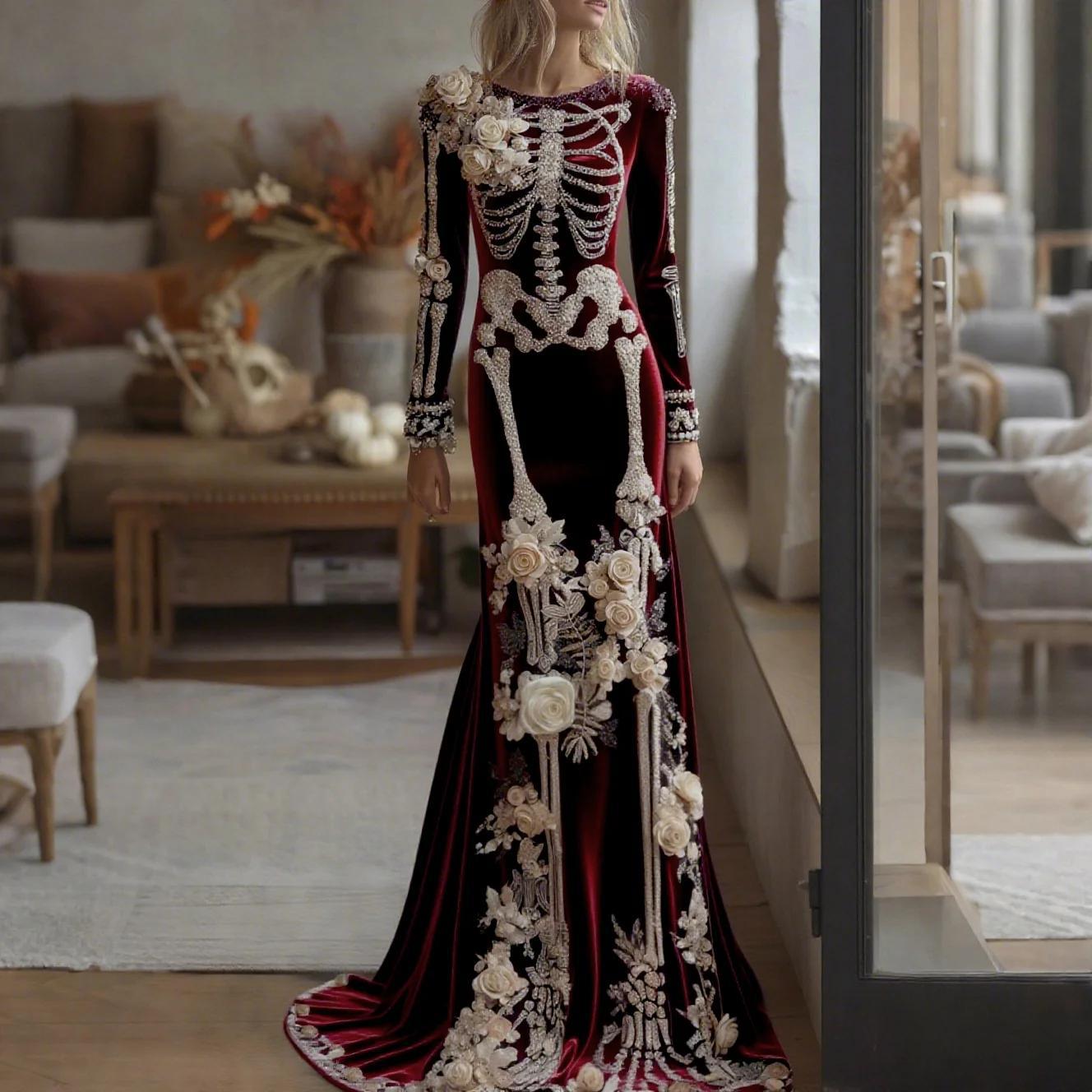 Elegant Long Dress For European And American Socialites For Halloween