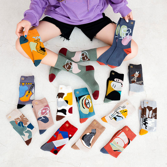 Retro Mid tube socks street art skateboard socks