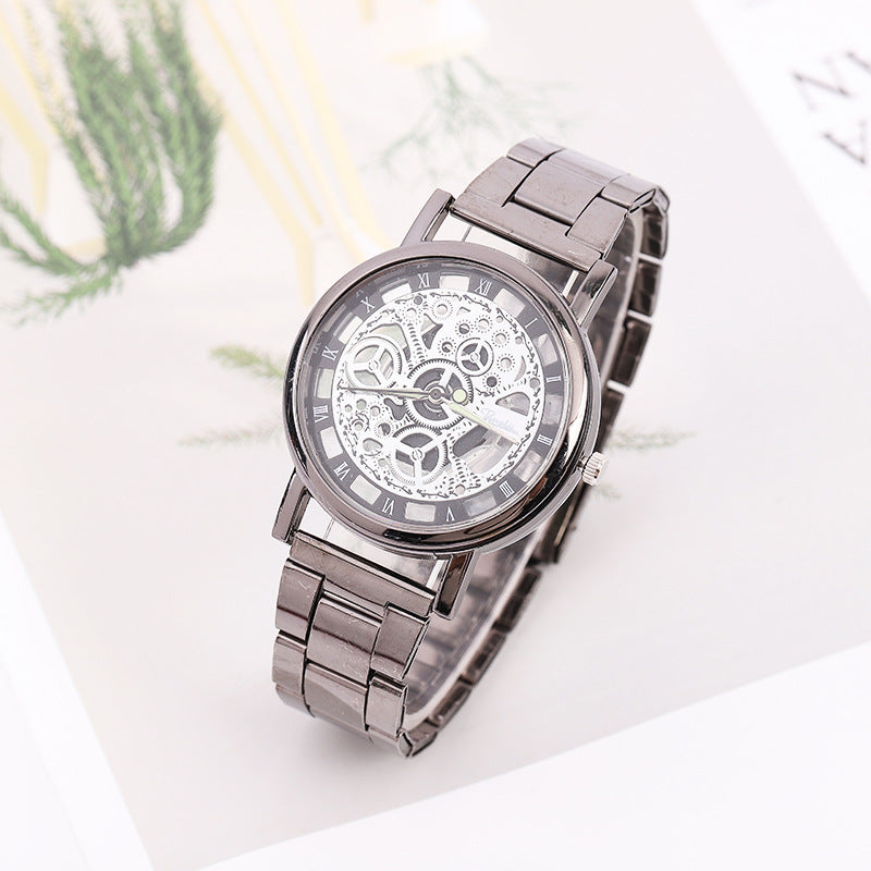 Double-sided alloy skeleton watch