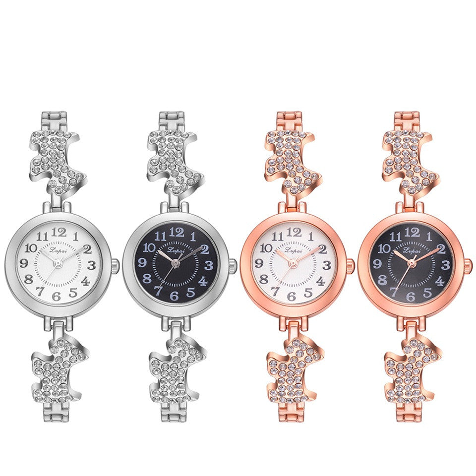 Round alloy bracelet watch