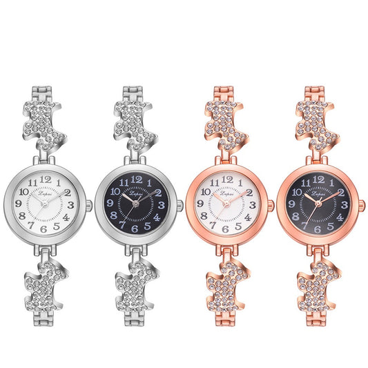 Round alloy bracelet watch