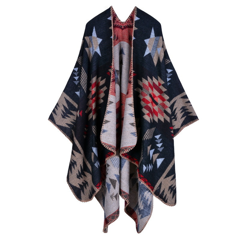 Plaid lady travel shawl imitation cashmere scarf