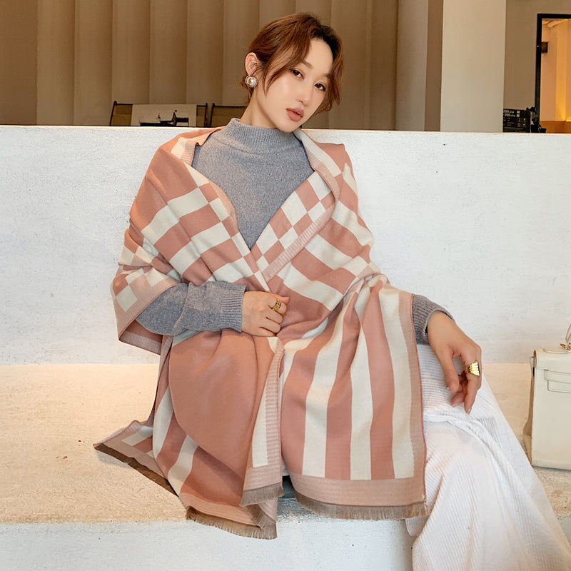 All-match Women's Winter Shawl With Warmth And Thickening