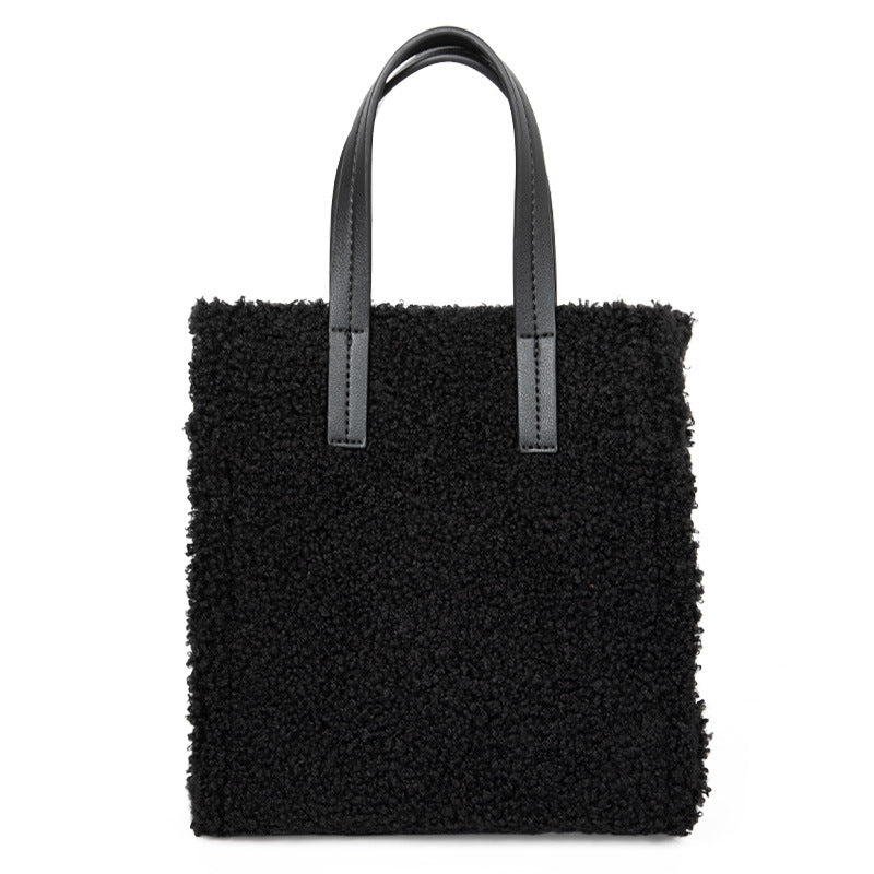 Ladies Shoulder Bag Portable Lamb Hair Bag Women