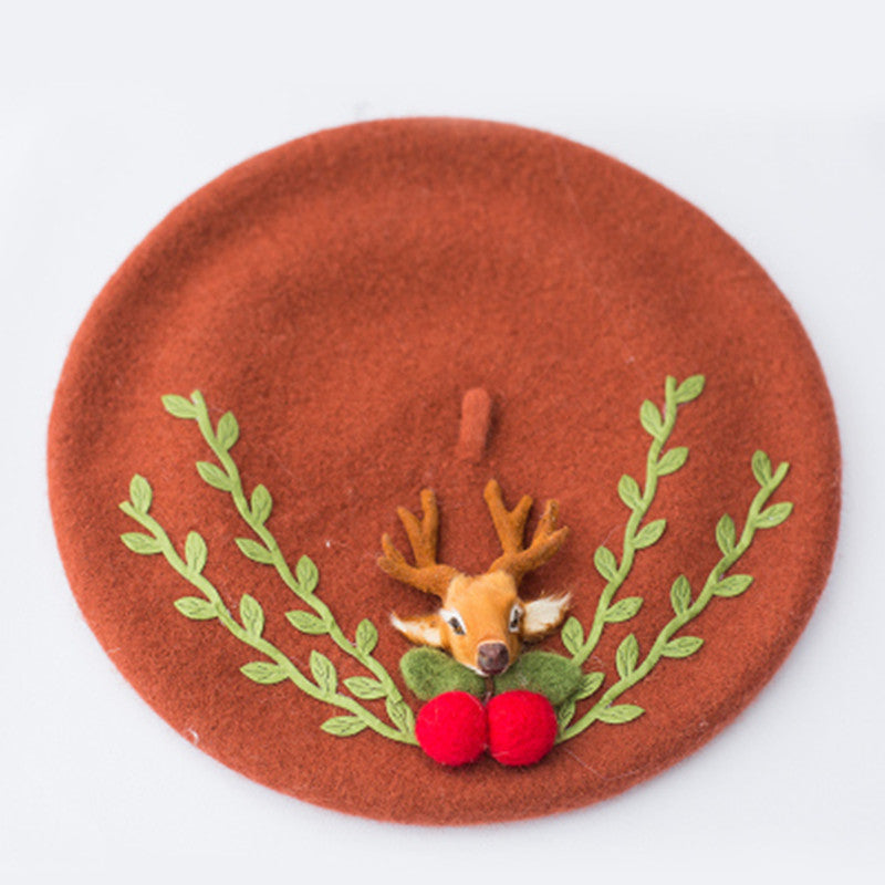 Women's Fashion Handmade Flower Beret Hat