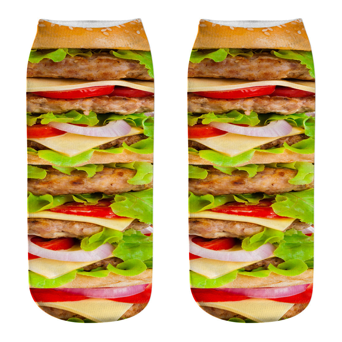 Hamburger fries series 3D printing socks