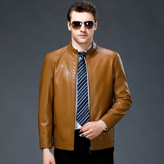 Sheepskin spring and autumn Lapel leather jacket