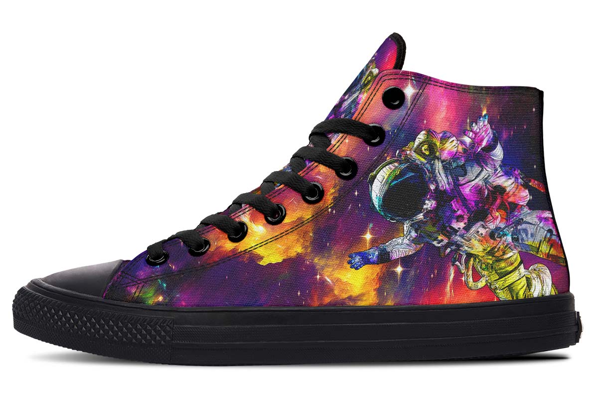 Men's And Women's Fashion Color Printing High-top Canvas Shoes