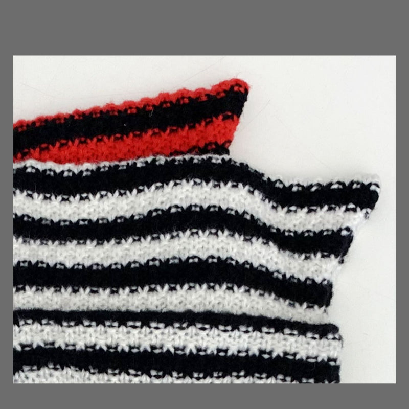 Striped Knitted Wool Hat Japanese Style