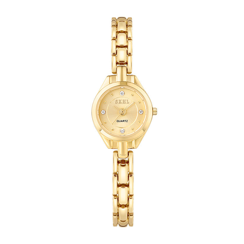 Retro Mid-centurystyle Gold Bracelet Watch With A Niche Design-forward Aesthetic