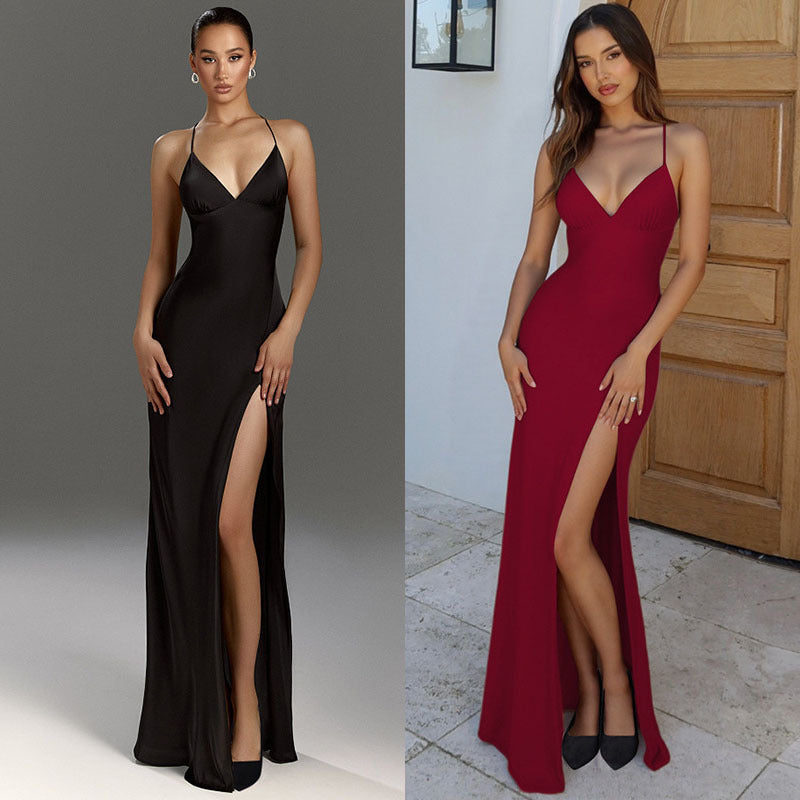 Slim-fit Slit Sexy Backless Dress For Women