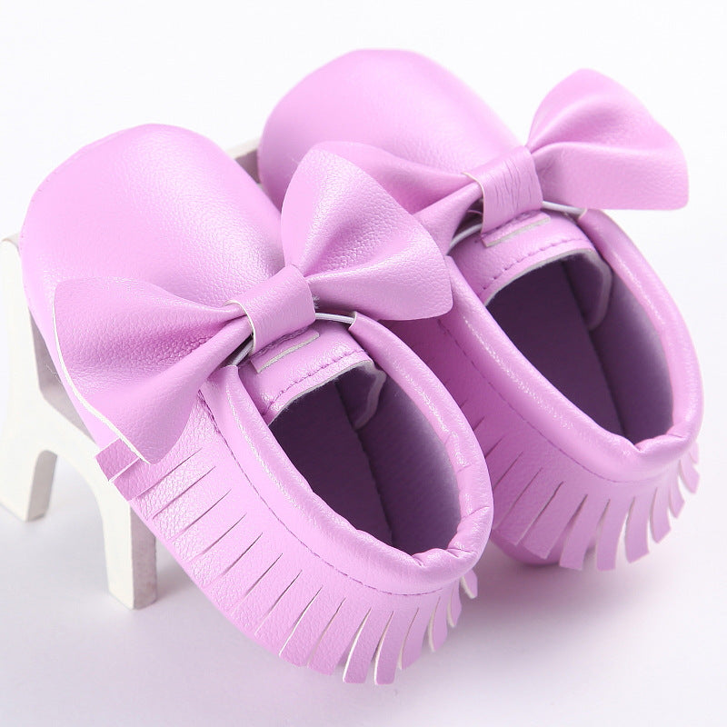 Spring And Autumn New 0-1 Years Old Boys And Girls Baby Shoes Tassel Pu Bottom Non-slip Casual Baby Shoes