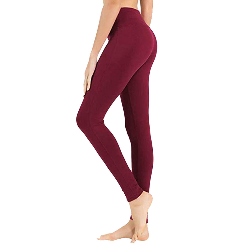 Solid Color High Waist Cropped Leggings