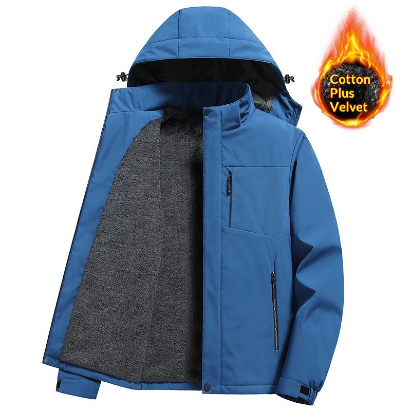 Mens Winter Windproof Tactical Jacket With Detachable Hood