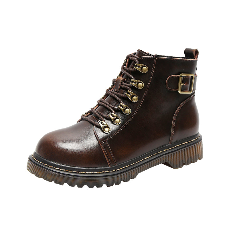 Ladies Handsome Retro Flat Short Boots